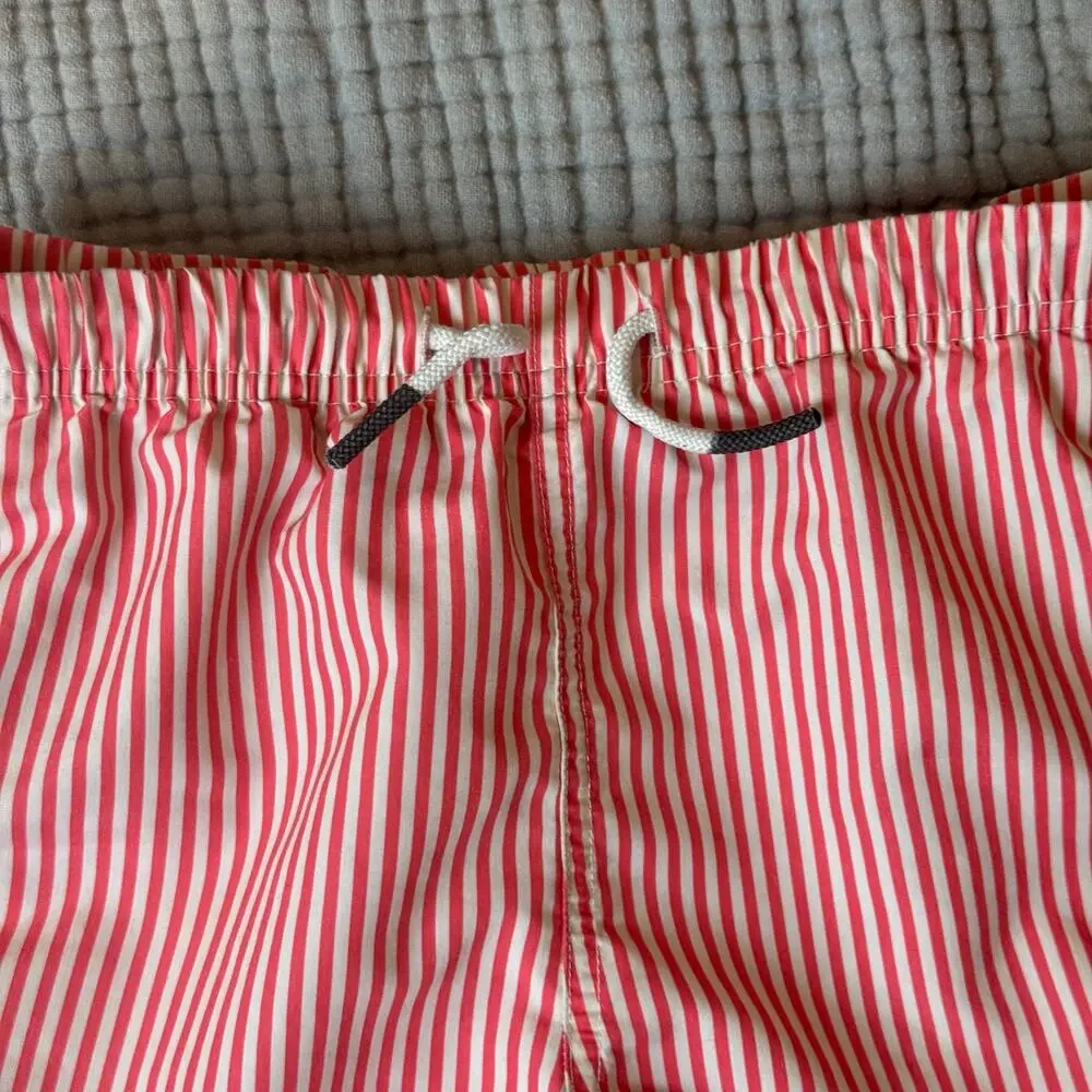 Maamgic Red White Candy Stripe Swim Trunks Shorts Boys 7